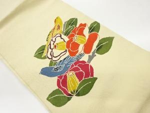 縮緬地花鳥模様名古屋帯